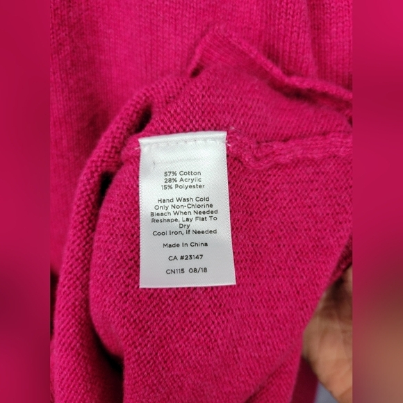 Talbots Cotton hot Pink  Cardigan Women’s Size 2xP - Picture 13 of 13